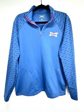 Sonic Official Branded 1/4 zip Pullover Collared Jacket M